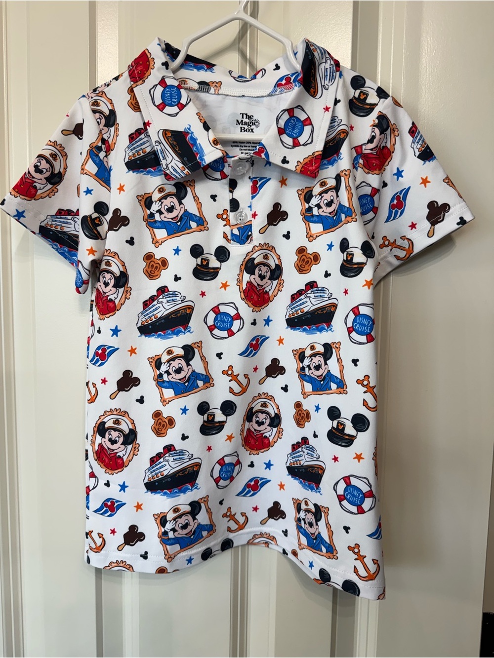 Kids' White Disney Cruise-Print Polo Shirt by The Magic Box